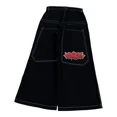 thumbnail image 5 of Pantalones cortos holgados con gráficos bordados retro de tendencia americana Y2K para hombre, pantalones vaqueros de cintura alta estilo Harajuku Punk Hip Hop, ropa de calle, 5 of 5