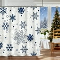 thumbnail image 5 of Elainilye Colorful Christmas Snowflake Bath Curtain Fabric with 12 Hooks No-Drill Installation for Bathroom Shower Decor Holiday Theme, 5 of 6