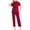 Wine, variant on YTCAMLO Breathable Womens Baggy Scrub Sets Plus Size Zip Mock Neck Top Front Split Pants Nursing Uniform Medical Scrubs Workwear