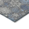 thumbnail image 3 of Addison Rugs Chantille Indoor/Outdoor Transitional Holiday Snowflake Gray Machine Washable Rectangle Rug, 1'8" x 2'6", 3 of 7