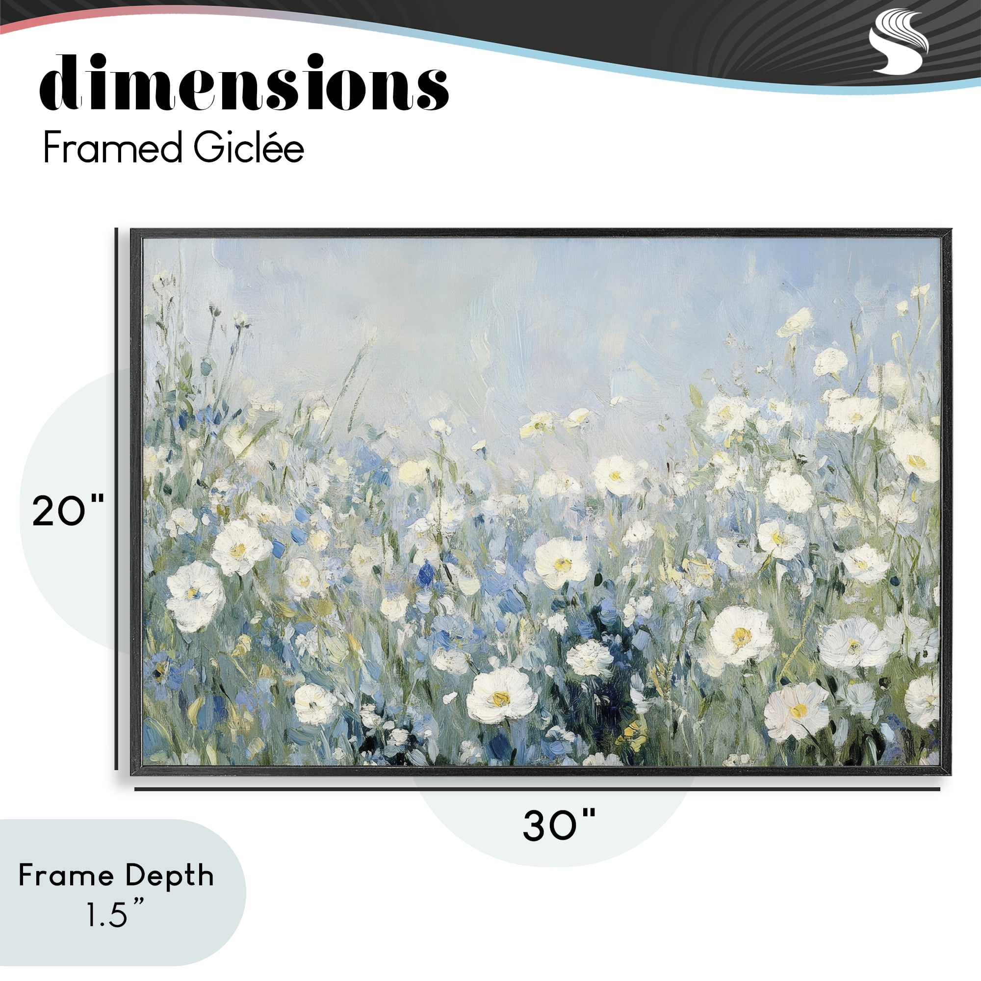 Stupell Industries Meadow Foliage Dream Black Framed Giclee Art, design by Petal Prints Design