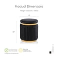 thumbnail image 3 of Furniture of America Rigi Modern 15" Upholstered Round Stool, Black and Gold, 3 of 9