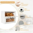 thumbnail image 4 of Double Layer Large Bread Box for Kitchen Counter, Wooden Corner Bread Storage Container with Acrylic Window, White, 4 of 7