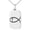 Black, variant on Stainless Steel Fish With Jesus Ichthus Cross Engraved Small Rectangle Dog Tag Charm Pendant Necklace