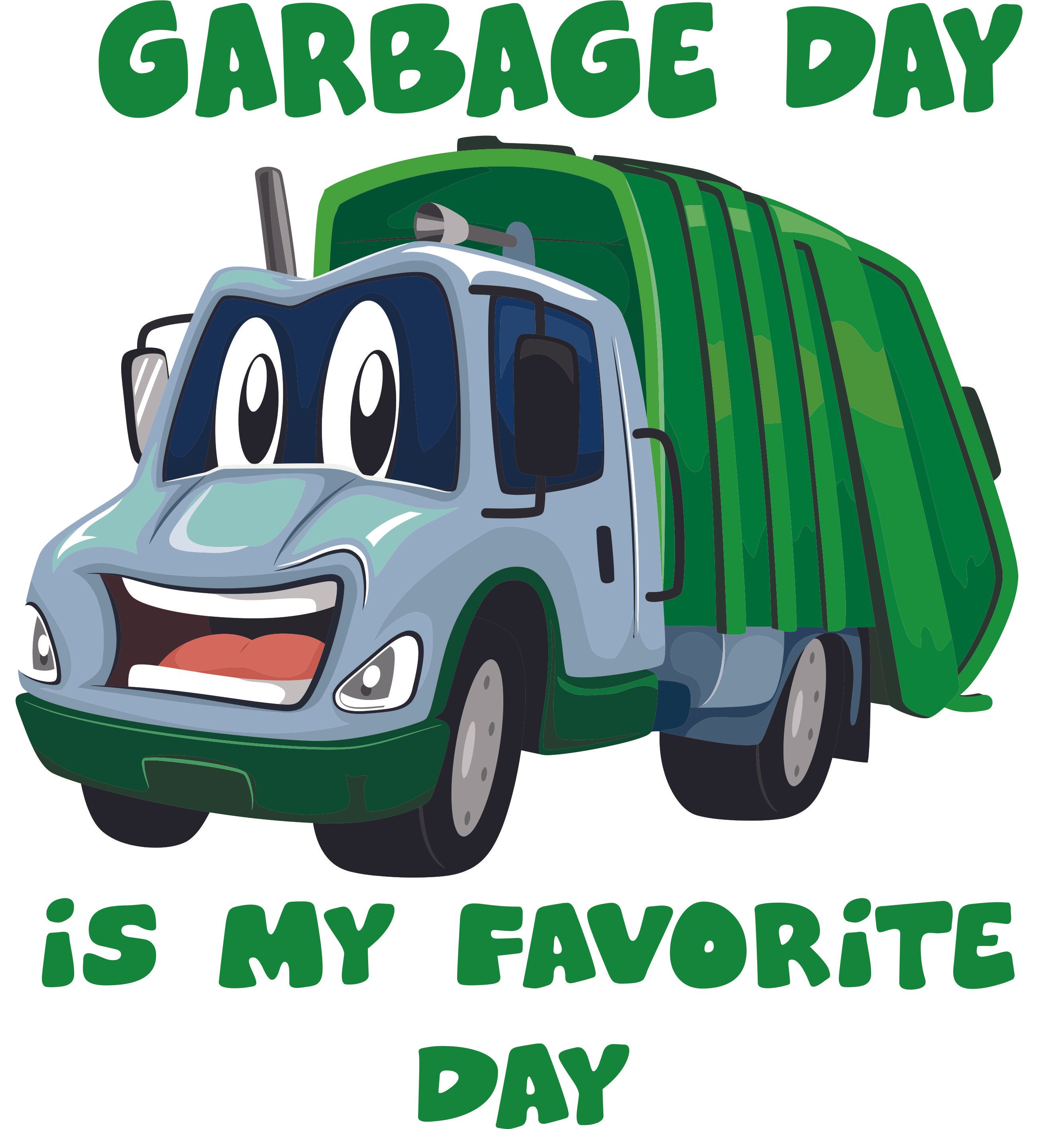 Garbage Day Favorite Day Cartoon Decors Wall Sticker Art Design Decal