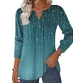 thumbnail image 4 of Zeagoo Womens Stylish Design V-Neck Blouse Long Sleeves Pleated Business Casual Tunic Tops, 4 of 6