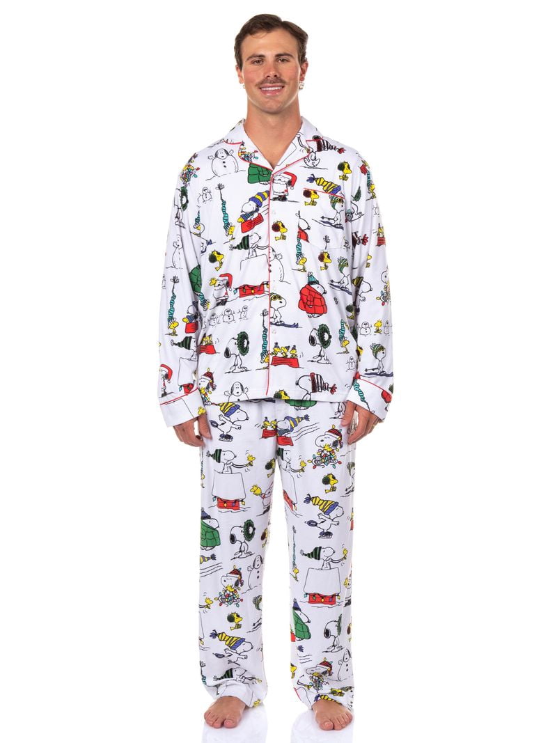 Peanuts Snoopy Men's Matching Family Pajamas Set, 2-Piece, Sizes S-3XL