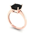 thumbnail image 2 of Solitaire Engagement Ring for Women - 2.5ct Natural Onyx in 18K Rose Gold Promise Ring, 2 of 6