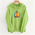 thumbnail image 4 of ABSUYY Womens Green Fall Pumpkin Graphic Pullover Hoodie Long Sleeve Casual Sweatshirt with Kangaroo Pocket,Size 2XL, 4 of 5