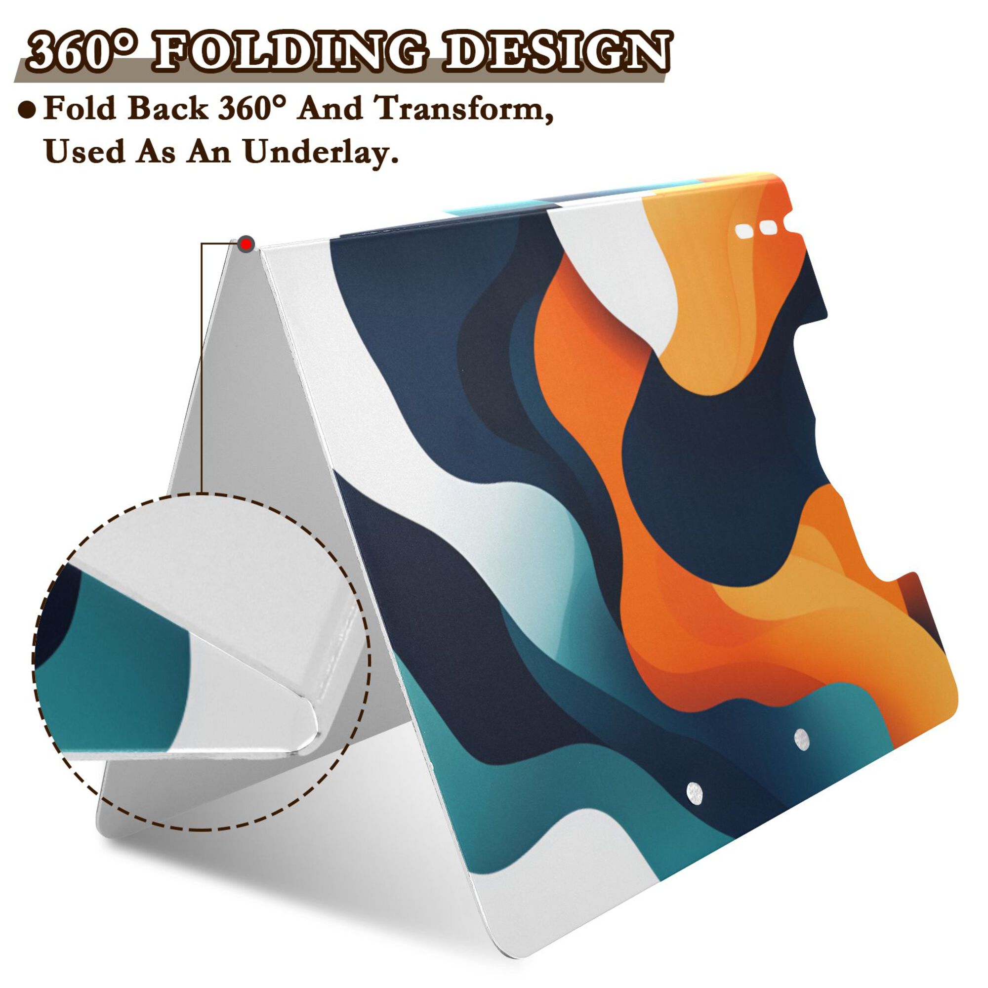 FORMRS A4 Clipboard Folder with Pen Holder Horizontal Foldable School Office Binder, Green Abstract Wavy