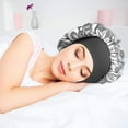 thumbnail image 4 of KPLFUBK Hair Bonnet Wide Elastic Band Satin Sleep Bonnet Soft Night Sleeping Cap for Black Womens Hair 2 pack, 4 of 4
