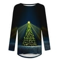 thumbnail image 3 of 50% off Ugly Christmas Sweater! TMOYZQ Women's Long Sleeve Shirts Christmas Tree Print Fall Winter Pullover Sweatshirts Casual Loose Fit Lightweight Cozy Blouse for Xmas Holiday Parties, 3 of 4
