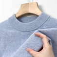 thumbnail image 6 of WAENQINLA Men's Mock Neck Sweaters Classic Fit Business Work Knitted Tops Winter Casual Warm Long Sleeve Pullover Basic Sweater Light Blue XL, 6 of 6