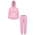 thumbnail image 3 of TiaoBug Kids Girls Hoodies Tracksuit Long Sleeve Sweatshirts with Jogger Sweatpants Set Pink-C 2-3, 3 of 7