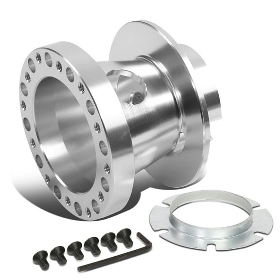 DNA Motoring HUB-ZTL-9060-SL For Dodge Chevy GMC Buick Jeep  6-Bolt Pattern Steering Wheel Hub Adaptor Boss Kit Silver