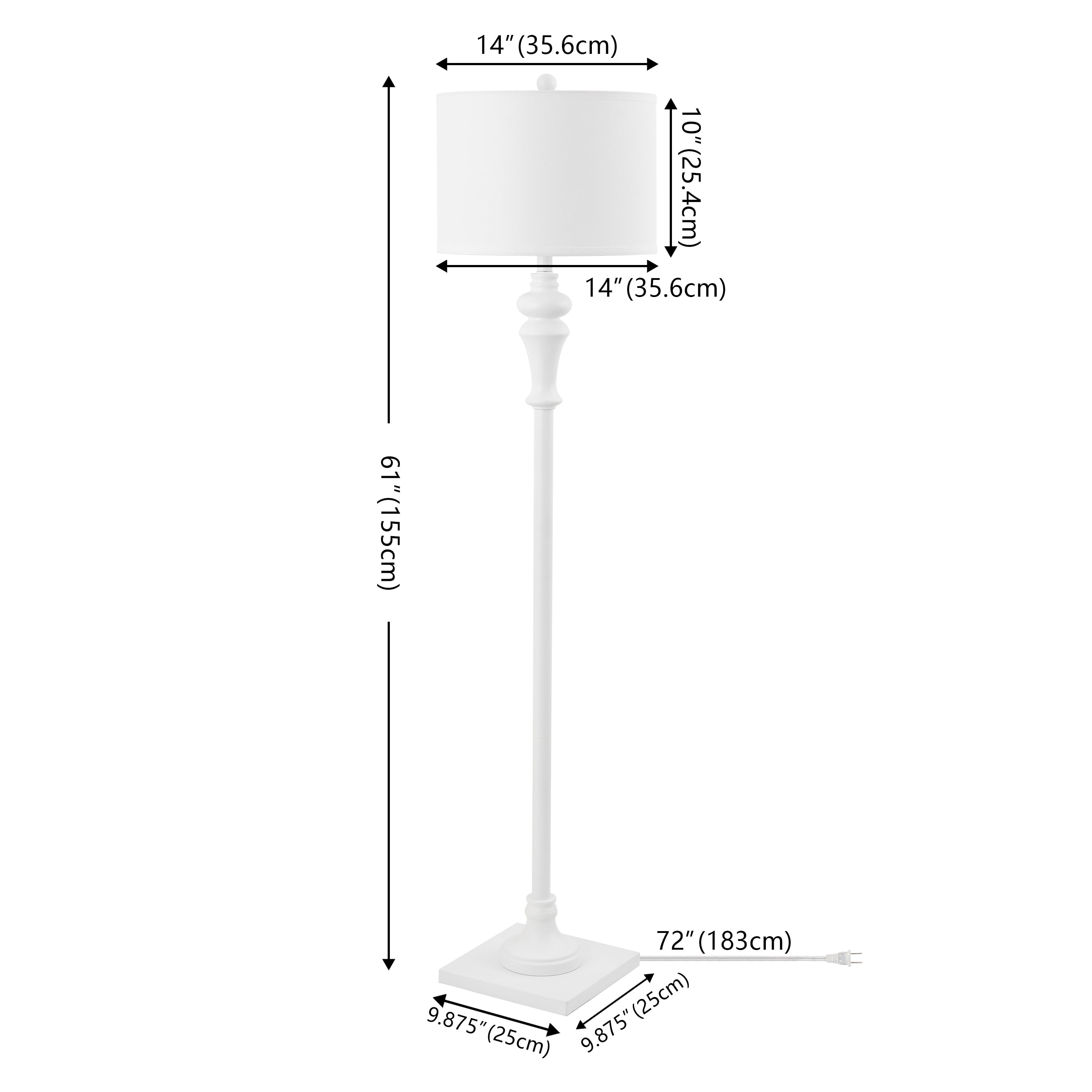 Safavieh Norla 61" Mid-Century White Floor Lamp