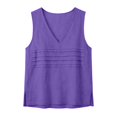thumbnail image 3 of Ladies' Casual Summer Cotton Linen V Neck Vest Sleeveless Loose Fashion Tops Lightweight Breathable Daily Wear Outfit by Yigetop Purple XL, 3 of 6