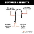 thumbnail image 2 of Lippert Components 2021090598 Faucet Flow Max Coiled Kitchen Faucet Black Matte, 2 of 5