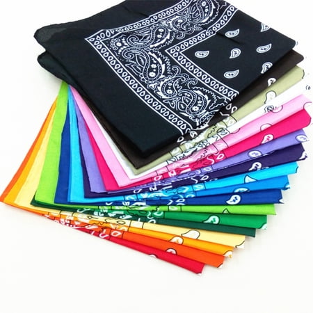 10PCS Random Bandanas for Women Men Cotton Cowboy Western Novelty Paisley Pattern Bandana Bulk Party Favor Scarf Headband Handkerchiefs Fashion Scarf for Men and Women
