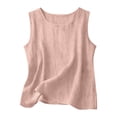 thumbnail image 5 of Aihuaihua Dressy Tank Tops for Girl Linen Gauze Shirts Sleeveless Crewneck Summer Beach Tunic Top Loose Fit Lightweight Casual Blouses Light Pink 13-14 Years, 5 of 7