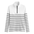 thumbnail image 5 of AnuYalue Quarter Zip Striped Sweatshirt Womens Fashion Collar Half Zip Shirt Oversized Pullover Casual Long Sleeve Tops, 5 of 6