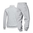thumbnail image 5 of yuCgh Men's Casual Bomber Style Jacket and Jogger Pants Set, Two-Piece Athletic Outfit with Elastic Waist for Urban and Outdoor Wear,Light Gray XL, 5 of 8