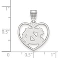 thumbnail image 2 of Sterling S. Rh-p LogoArt University of North Carolina Pendant in Heart; for Adults and Teens; for Women and Men, 2 of 2