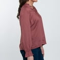 thumbnail image 6 of Elsie & Zoey Merrick Ruffle Tie Keyhole Neck Long Sleeve Blouse for Women, 6 of 6