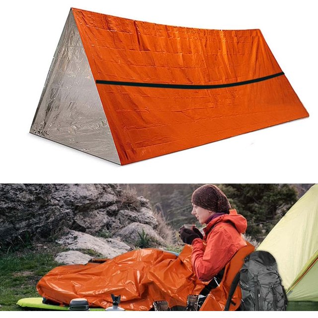 Saco de dormir de supervivencia de emergencia - Bolsa de supervivencia - Manta de primeros auxilios impermeable - Ultraligera - Resistente al calor