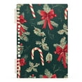 thumbnail image 7 of FORMRS 1-Subject Spiral Notebook 8" x 5" College Ruled 60 Refillable Sheet A5 Hard Cover, Green Christmas Candy Canes, 7 of 7