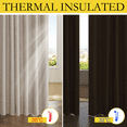 thumbnail image 4 of NICETOWN 100% Blackout Linen Curtains for Living Room, Full Room Darkening Energy Saving Noise Reducing Grommet Drapes, 42"x90", Set of 2, Oatmeal, 4 of 8
