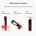thumbnail image 3 of Rechargeable LED Work Light, 2 in 1 Inspection Light with 360 Degree Rotation and 5W COB LED Torch Lamp with Magnetic Base and Hook for Home Workshop Camping DIY Lighting, 3 of 5
