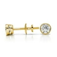 thumbnail image 3 of 0.50 Carat Stunning Round GENUINE MOISSANITE Screw Back Stud Earrings for women Solid 14K Yellow Gold Bezel Studs Earring, 3 of 5