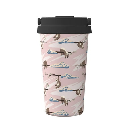 

Gaeub Cloud Sloth Print Travel Mug Insulated Coffee Mug with Leakproof Lid Travel Coffee Mug Vacuum Stainless Steel Double Walled Reusable Coffee Cup