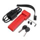 thumbnail image 1 of Candado de cable de bicicleta con llave candado de bicicleta plegable combinación de trabajo pesado candado de seguridad de scooter accesorios de seguridad de motocicleta rojo Yuarrent VI001612-02B, 1 of 6