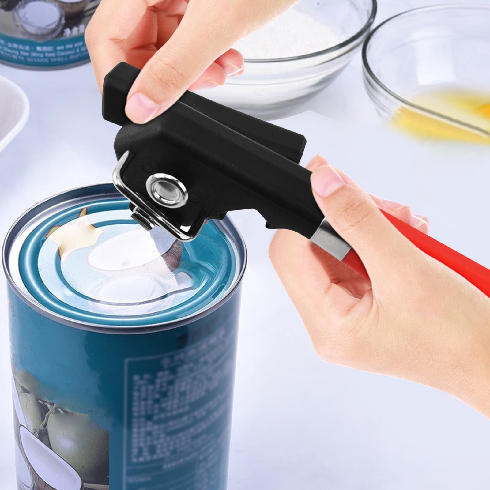 Lunxisen 4 Pcs Manual Can Opener Easy Grip Handle Kitchen Tool for Home Use Smooth Edge Opener Safe Efficient Can Opener
