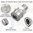 thumbnail image 3 of 3/8 Quick Connect Fittings,Pressure Washer Quick Connect Kit,Stainless Steel Adapter Set Female and Male Thread(4Pieces), 3 of 7