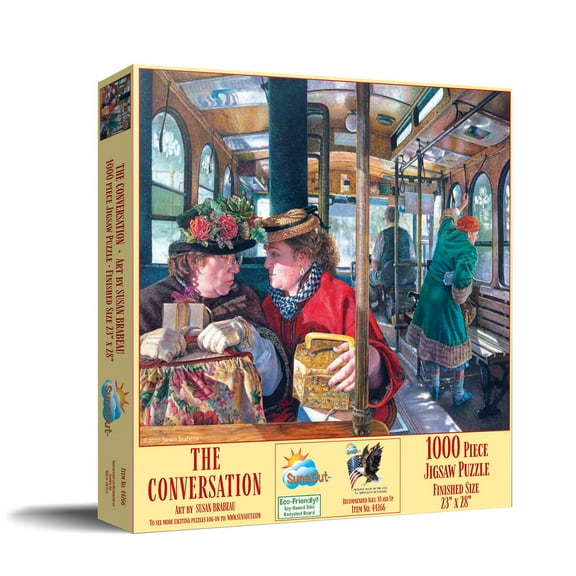 SUNSOUT INC - The Conversation - 1000 pc Jigsaw Puzzle by Artist: Susan Brabeau - Finished Size 23" x 28" - MPN# 44266