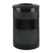 Rubbermaid Commercial Classics Perforated Open Top Receptacle, Round, Steel, 51gal, Black by RUBBERMAID COMMERCIAL PROD.