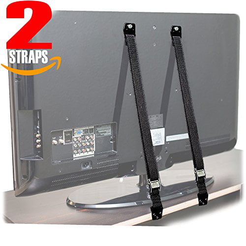 Heavy-Duty Metal Connectors Anti-Tip Prevention and Earthquake Protection Secures to TV Stand and Walls TV Safety Straps For Child and Baby Proofing Mount-It 