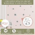 thumbnail image 2 of Wall Decor Plus More WDPM1739 Fun Mud Art Room School Splatter and Splotches Wall Vinyl Sticker Dots Decal, 5-Inch-1.75-Inch, Metallic Silver, 13-Piece, 2 of 4