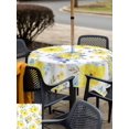 thumbnail image 4 of Yellow Watercolor Floral Outdoor Tablecloth - 54x54 Inch Square Dining Table Cover, Spring Flower Abstract Art Waterproof Outdoor Table Cloth with Umbrella Hole & Zipper for Picnic/Patio/Party, 4 of 7