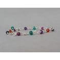 thumbnail image 2 of Multi Gemstone 3-3.5mm Round Shape Smooth Cut Beads 7 inch Silver Plated Clasp Bracelet for men, women, unisex. Link Chain Stacking Bracelet.|LINK_04894, 2 of 4