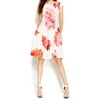New [2812-1]Calvin Klein Women's Floral-print Scuba A-line Dress white 2 $134