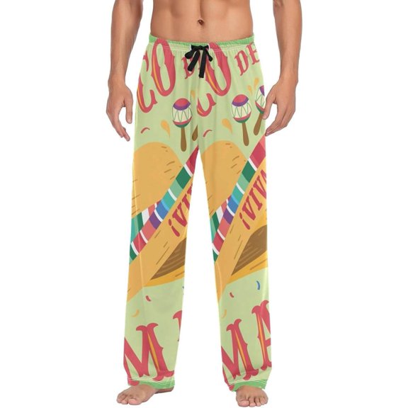 Cinco De Mayo Theme Ghost Pajama Pants, Men's Lounge Pants Light with Drawstring and Pockets, Christmas New Year Birthday Father's Day Gifts, XX-Large