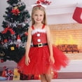 thumbnail image 4 of Odeerbi Girls Christmas Dress Set Little Girls Clothes Party Tulle Tutu Dress Santa Claus Characters Dressed Up In Tulle Skirts Red 11-12 Years, 4 of 6