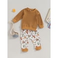 thumbnail image 3 of Wassery Baby Boys Western Clothes 6M 12M 18M 24M 3T Toddler Boys Long Sleeve Cattle Print Sweatshirt Top Elastic Waist Sweatpants Infant Casual Cowboy Fall Outfit 0-3Y, 3 of 8