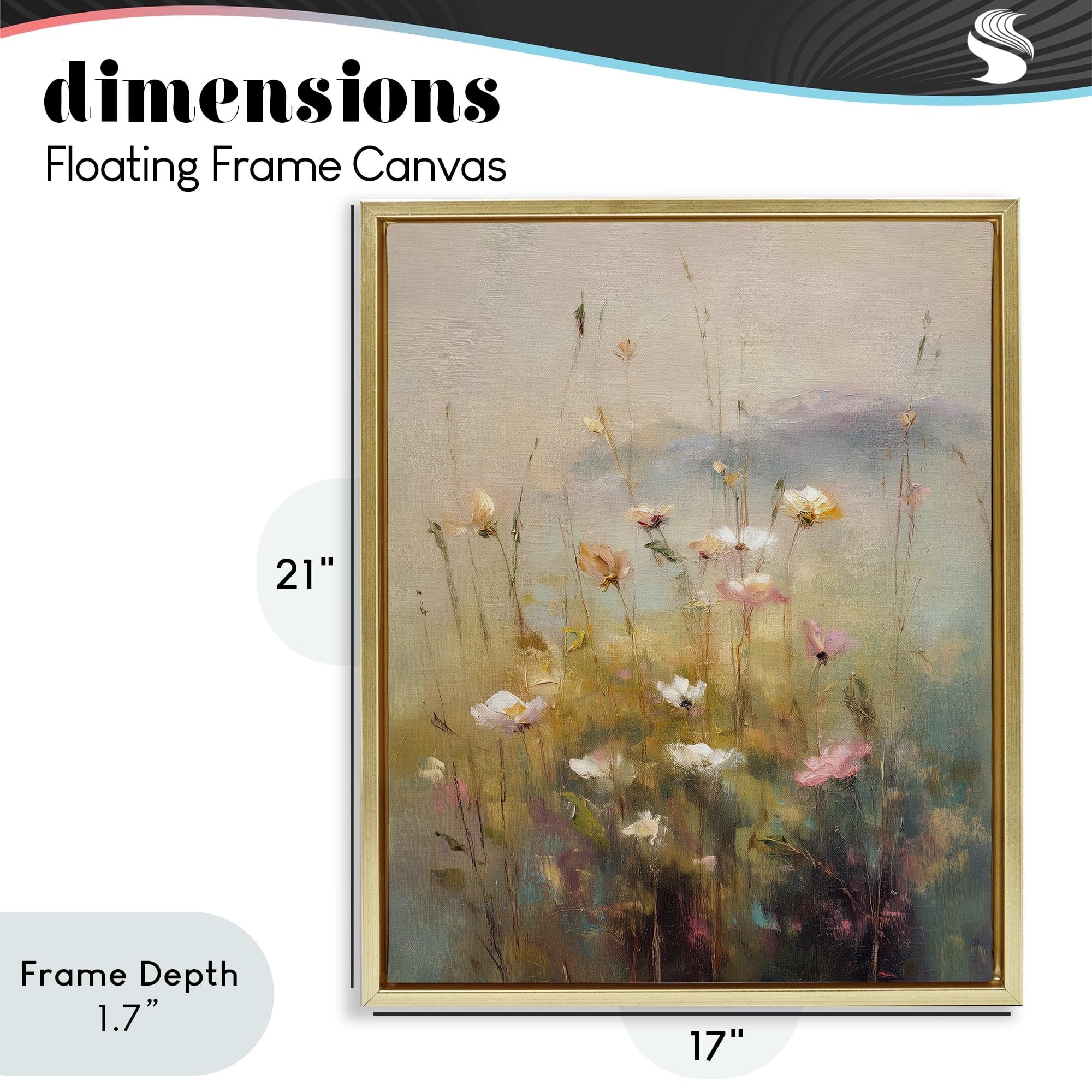 Stupell Industries Wildflower Valley Impression Gold Framed Floater Canvas Wall Art, design by Svetlana Aleynikova