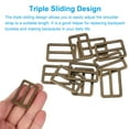 thumbnail image 3 of Uxcell Metal Tri-glide Slide Buckle, Zinc Alloy Adjuster Sliders Webbing Strap Fasteners for Bag Belt Dog Collar Copper 32mm, 3 of 7