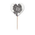 thumbnail image 1 of Black White Flower Sunflower  Toothpick Flags Heart Lable Cupcake Picks, 1 of 3